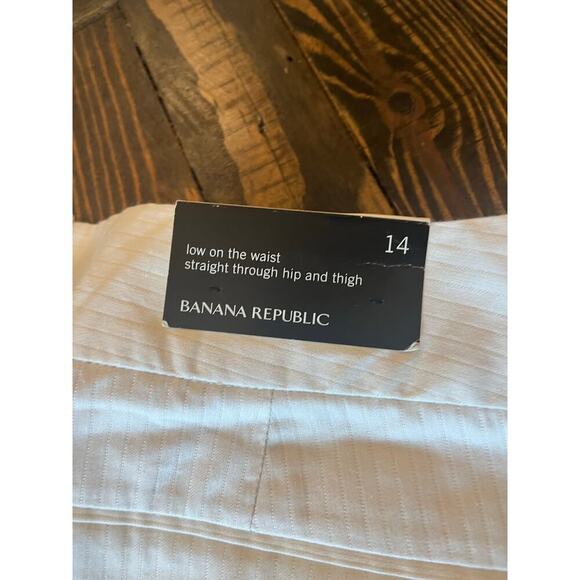 Banana Republic Cotton Silk Blend Pants Women 14 Neutral Light Academia Preppy - Picture 8 of 10